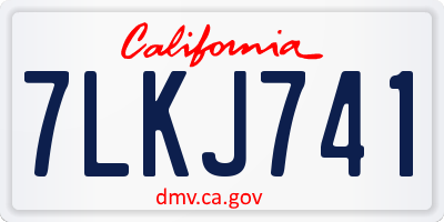 CA license plate 7LKJ741