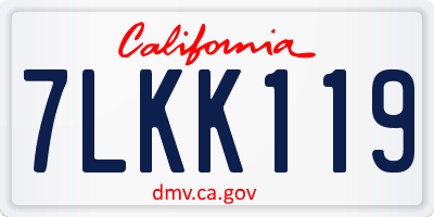 CA license plate 7LKK119