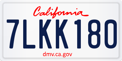 CA license plate 7LKK180