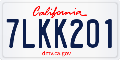 CA license plate 7LKK201