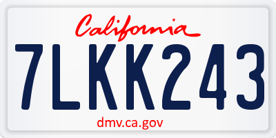 CA license plate 7LKK243