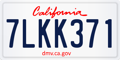 CA license plate 7LKK371
