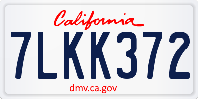 CA license plate 7LKK372