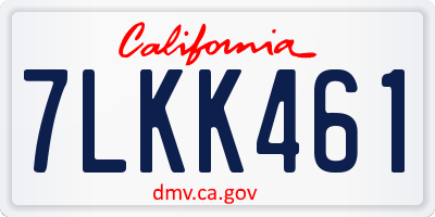CA license plate 7LKK461