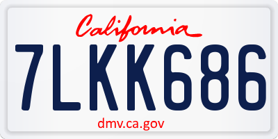CA license plate 7LKK686