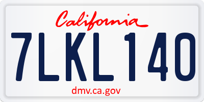 CA license plate 7LKL140