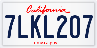 CA license plate 7LKL207