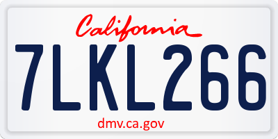 CA license plate 7LKL266
