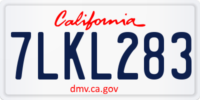 CA license plate 7LKL283