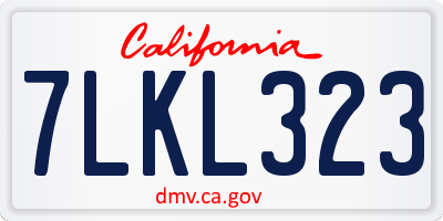 CA license plate 7LKL323