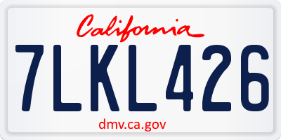 CA license plate 7LKL426