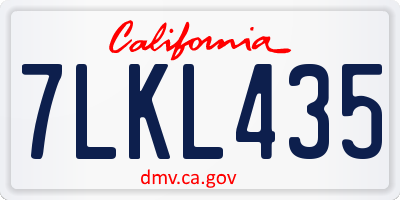 CA license plate 7LKL435