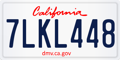 CA license plate 7LKL448
