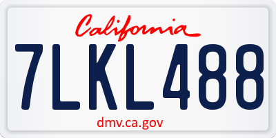 CA license plate 7LKL488