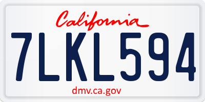 CA license plate 7LKL594