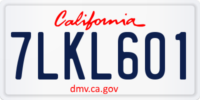 CA license plate 7LKL601