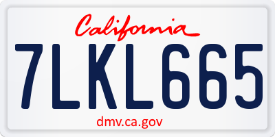 CA license plate 7LKL665