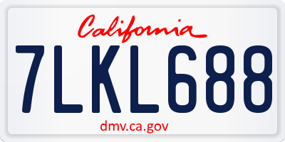 CA license plate 7LKL688