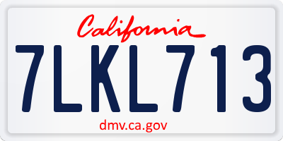 CA license plate 7LKL713