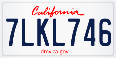 CA license plate 7LKL746
