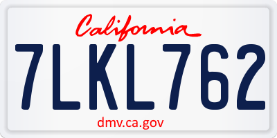CA license plate 7LKL762