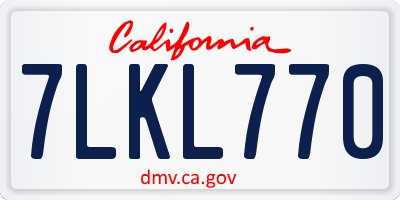 CA license plate 7LKL770