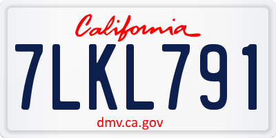 CA license plate 7LKL791