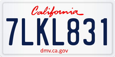 CA license plate 7LKL831