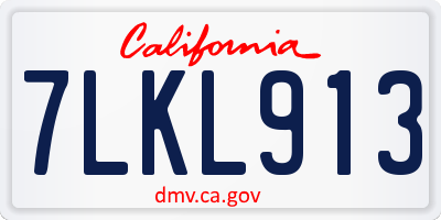 CA license plate 7LKL913