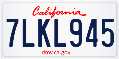CA license plate 7LKL945