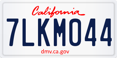 CA license plate 7LKM044