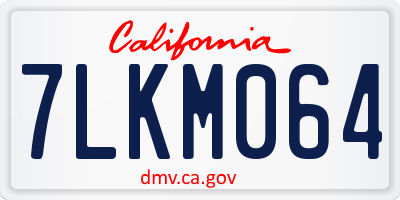 CA license plate 7LKM064