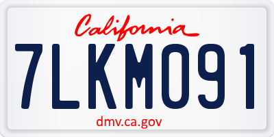 CA license plate 7LKM091