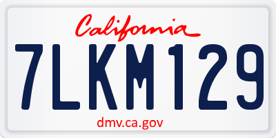 CA license plate 7LKM129