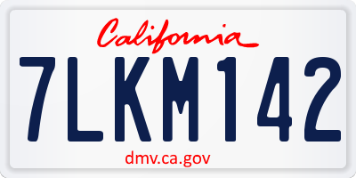 CA license plate 7LKM142