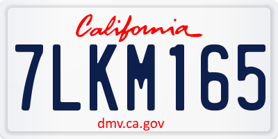 CA license plate 7LKM165