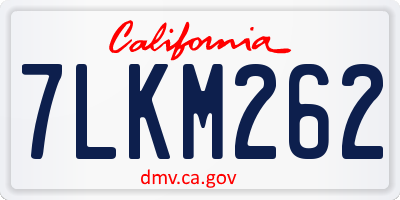 CA license plate 7LKM262