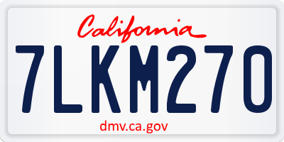 CA license plate 7LKM270
