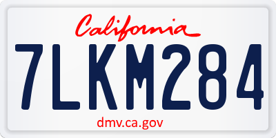 CA license plate 7LKM284