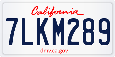 CA license plate 7LKM289