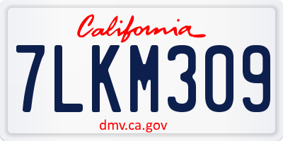 CA license plate 7LKM309