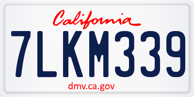 CA license plate 7LKM339