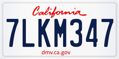 CA license plate 7LKM347