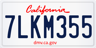 CA license plate 7LKM355
