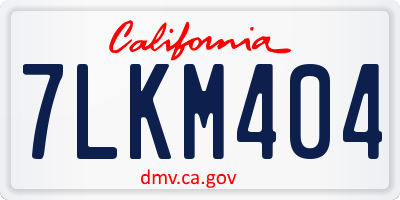 CA license plate 7LKM404