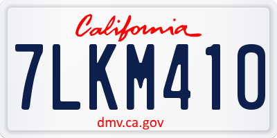 CA license plate 7LKM410