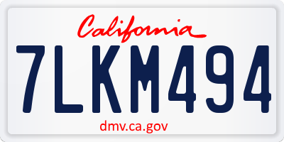 CA license plate 7LKM494