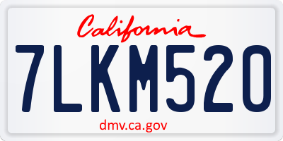 CA license plate 7LKM520