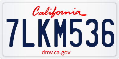 CA license plate 7LKM536