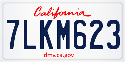 CA license plate 7LKM623